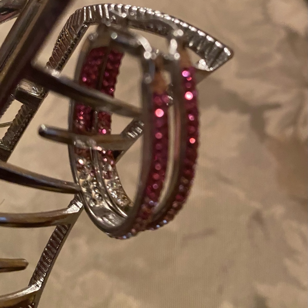 swarovski hoop sterling silver earrings.